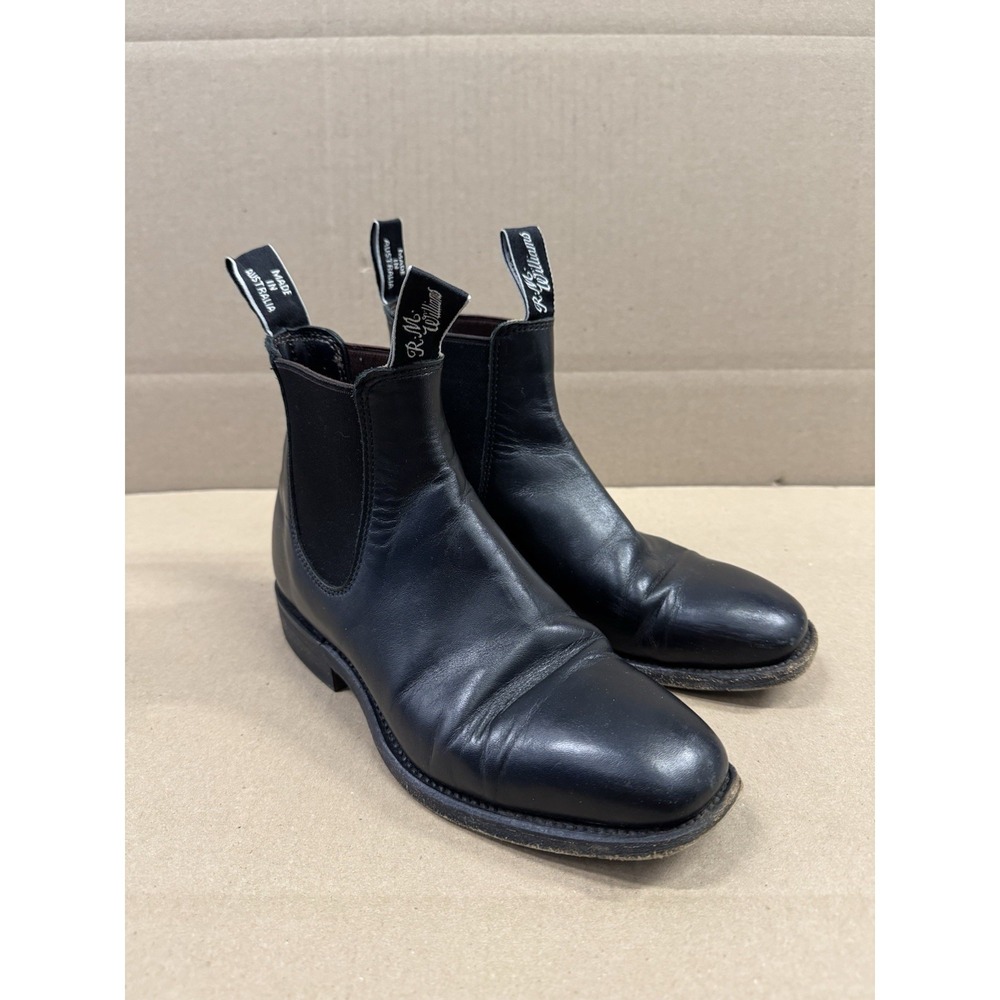 RM Williams Womens Black Craftsman Chelsea Leather Boots Shoes 2.5F US 6.5
